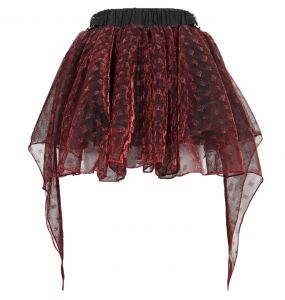 Burgundy and Black 'Punk Doll' Mini Skirt