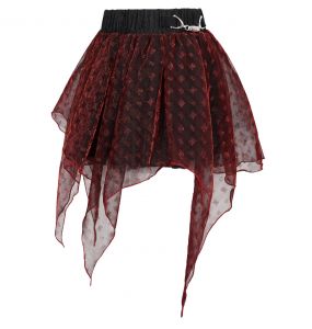 Burgundy and Black 'Punk Doll' Mini Skirt