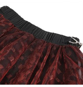 Burgundy and Black 'Punk Doll' Mini Skirt