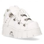 Chaussures New Rock Metallic en Cuir Napa et Vacuno Blanc