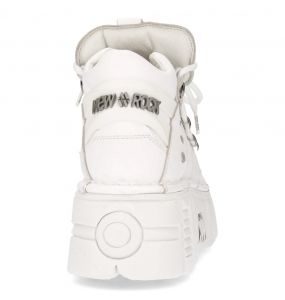 Chaussures New Rock Metallic en Cuir Napa et Vacuno Blanc