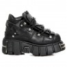 Chaussures New Rock Metallic Tower en Cuir Noir