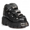 Chaussures New Rock Metallic Tower en Cuir Noir