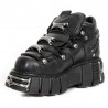 Chaussures New Rock Metallic Tower en Cuir Noir