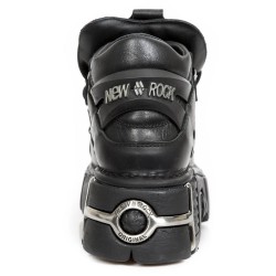 Chaussures New Rock Metallic Tower en Cuir Noir