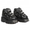 Chaussures New Rock Metallic Tower en Cuir Noir