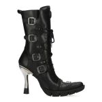 Black New Rock Malicia Boots with Metal Plate