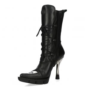 Black New Rock Malicia Boots with Metal Plate