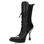 Black New Rock Malicia Boots with Metal Plate