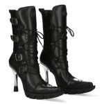 Black New Rock Malicia Boots with Metal Plate