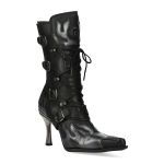 Bottes New Rock Malicia en Cuir Antik Gris et Itali Noir