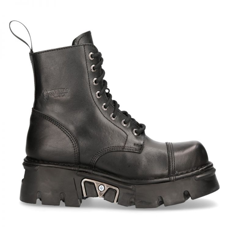 Black New Rock Military Platform Ankle Boots