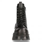 Black New Rock Military Platform Ankle Boots