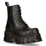 Bottines New Rock Newmili en Cuir Noir
