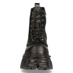 Bottines New Rock Newmili en Cuir Noir