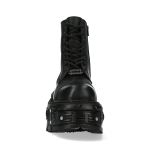 Bottines New Rock Tank en Cuir Noir