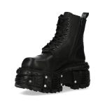 Bottines New Rock Tank en Cuir Noir