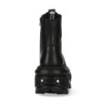 Bottines New Rock Tank en Cuir Noir