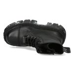 Bottines New Rock Tank en Cuir Noir