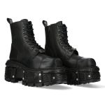 Bottines New Rock Tank en Cuir Noir