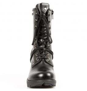 Bottines New Rock Trail en Cuir Noir