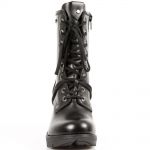 Black Leather New Rock Trail Ankle Boots