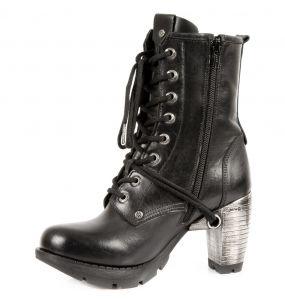 Bottines New Rock Trail en Cuir Noir