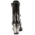 Black Leather New Rock Trail Ankle Boots
