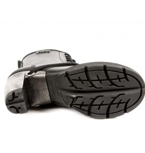 Black Leather New Rock Trail Ankle Boots