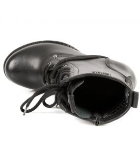 Black Leather New Rock Trail Ankle Boots