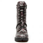 Wine and Gray Leather New Rock Trail Ankle Boots