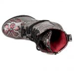 Wine and Gray Leather New Rock Trail Ankle Boots