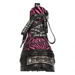Bottines New Rock Tank Power Zébrées Fushia