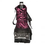 New Rock Tank Power Fushia Zebra Ankle Boots