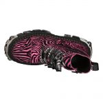New Rock Tank Power Fushia Zebra Ankle Boots