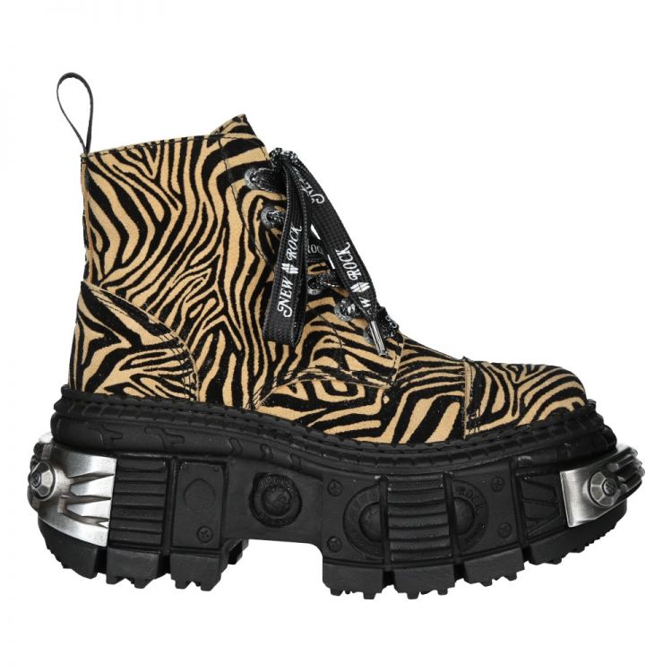 Bottines New Rock Tank Power Zébrées Sable