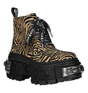 New Rock Tank Power Sand Zebra Ankle Boots