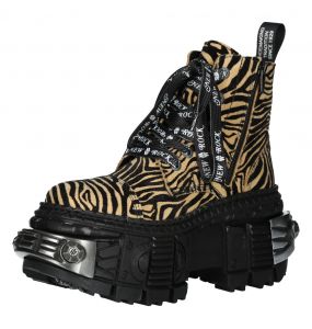 Bottines New Rock Tank Power Zébrées Sable