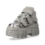 Chaussures Plateformes New Rock Tank en Cuir Argenté