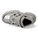 Chaussures Plateformes New Rock Tank en Cuir Argenté