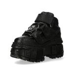 Black Python New Rock Tank Platform Shoes