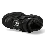 Chaussures Plateformes New Rock Tank en Cuir Python Noir