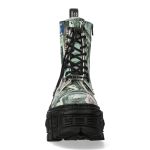 Green 'One Dollar' New Rock Tank Platform Ankle Boots