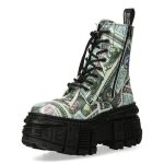 Green 'One Dollar' New Rock Tank Platform Ankle Boots