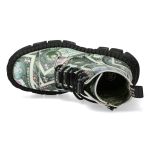Green 'One Dollar' New Rock Tank Platform Ankle Boots