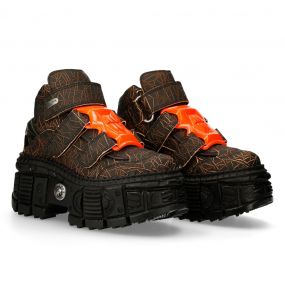 Orange Rock Wall Platform Shoes