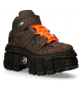 Orange Rock Wall Platform Shoes