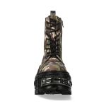 Bottines Plateformes New Rock Tank Power en Camouflage Kaki