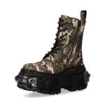 Bottines Plateformes New Rock Tank Power en Camouflage Kaki