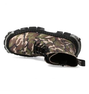 Bottines Plateformes New Rock Tank Power en Camouflage Kaki